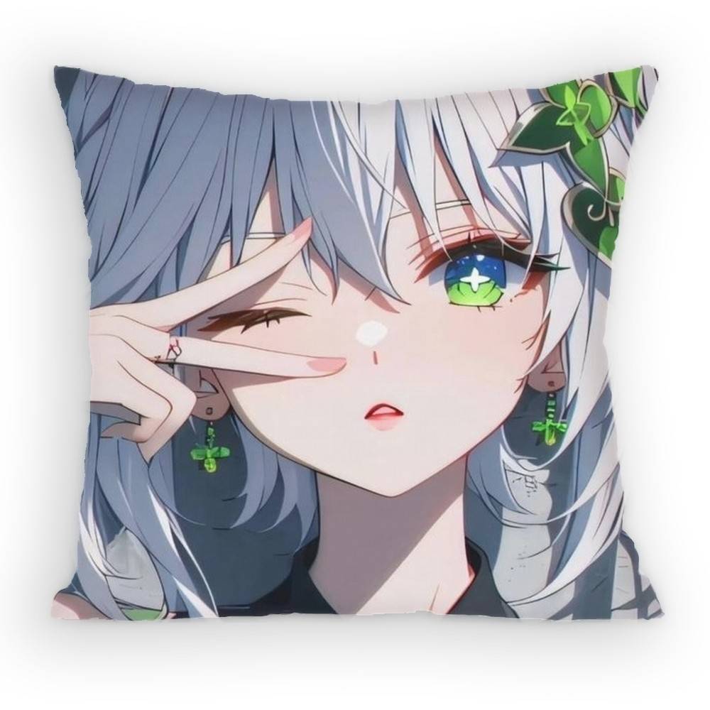 Lesser Lord Kusanali Nahida Pillow Case Antidustmite Pillowcase Invisible zipper silky short plush Sofa cushion cover