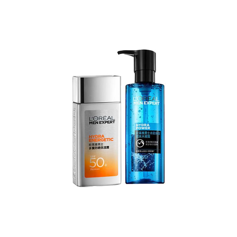 Loreal Paris Men s Men s Skin Care Moisturizing and Brightening Skin + Sunscreen Water Gel Set-Sunscreen Water Gel Set