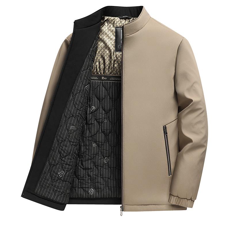 Mid-aged Men's Cotton Jacket for Autumn and Winter - Thick Casual Business Outerwear for Middle-aged and Elderly
