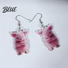 Charming Animal Jewelry Pink Pig Dangle Earrings 2D Acrylic Charm