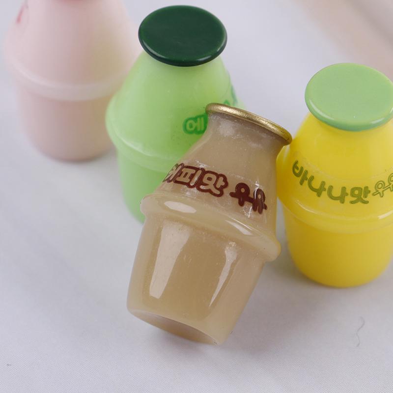 4Pcs Dollhouse Miniature Toy Milk Bottle Home Decor Scene