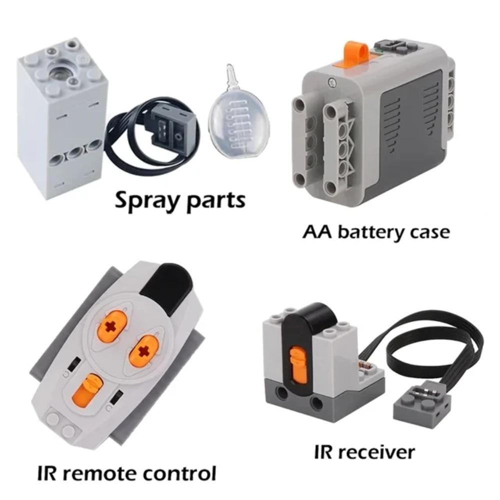 DIY Building Blocks Technical Motor Sprayer Electric Exhaust Modified Motor For High-Tech Train Car Parts Compatible with Legoed