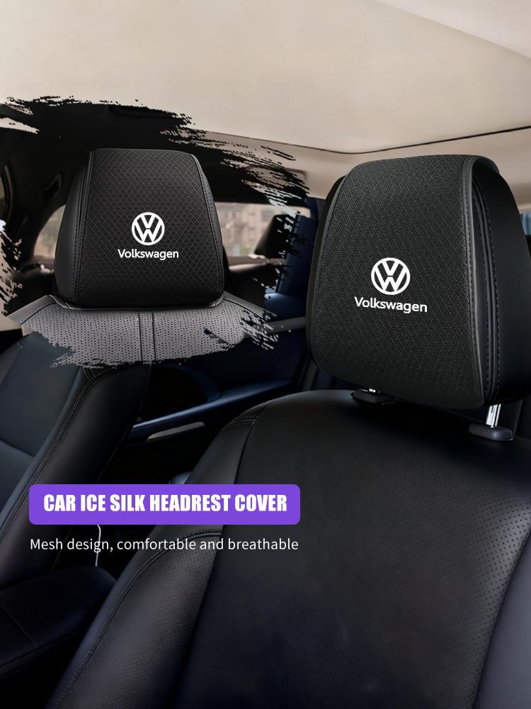 Car Seat Ice Silk Headrest Pillow Case Storage Bag For Volkswagen VW GTI Scirocco Jetta Beetle Golf Passat Tiguan Sharan TouranAO2