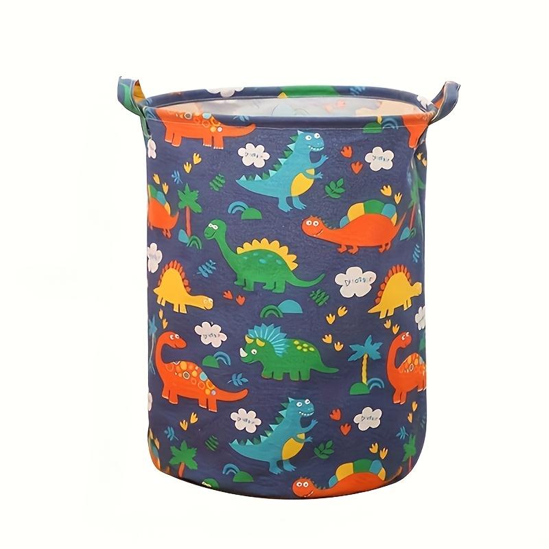 

Colorful Storage Basket Durable Large Capacity Fabric Colorful Dinosaur Pattern Nylon Organizer Clothes Toys Dorms Home Use 35x41cm