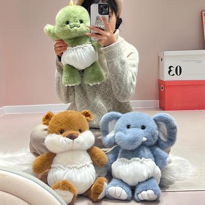 Niedliche Dinosaurier Elefanten Puppe Plüschtier Weiche Otter Puppe Kinderbegleiter Beruhigende Stoffpuppe