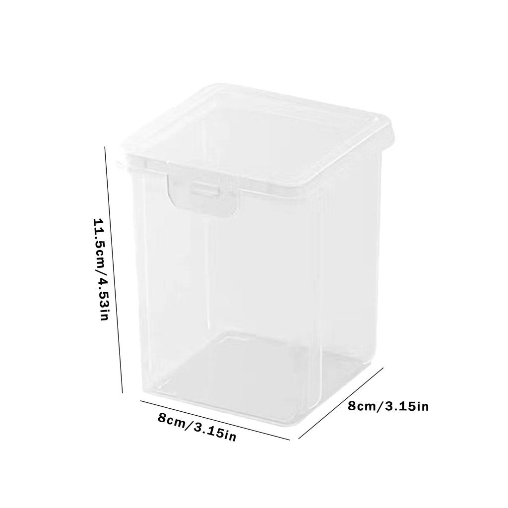 1pcs Portable Qtip Holder Travel Case Flosser Dispenser Travel Case Cotton Swab Jar Clear Acrylic Storage Box Canister Container