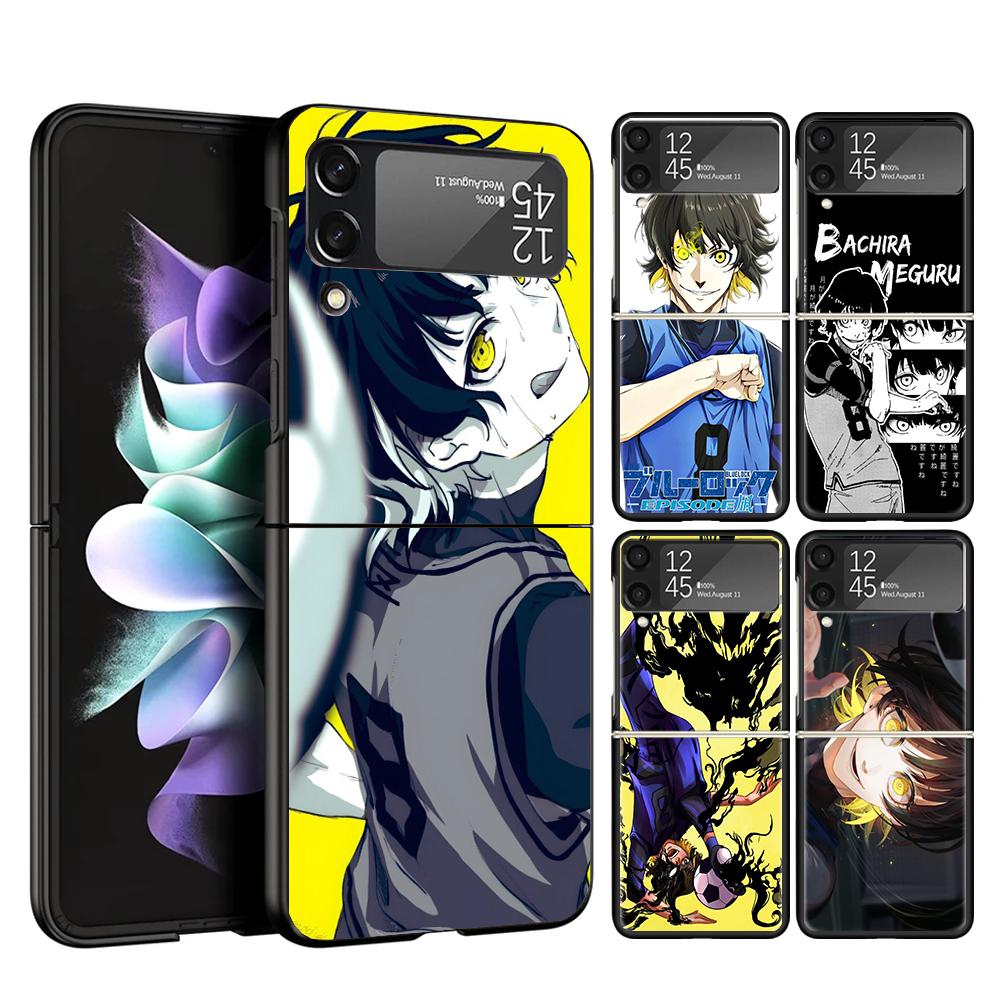 Blue Lock Bachira Meguru Cover Phone Case For Samsung Galaxy Z Flip 7 6 5 4 3 5G Flip7 Flip6 Flip5 Flip4 Flip3 Black Fundas Shel