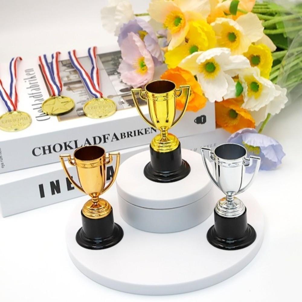 Plastic Material Mini Trophy Set Gold Color Children's Trophy Awards  Kindergarten Rewards