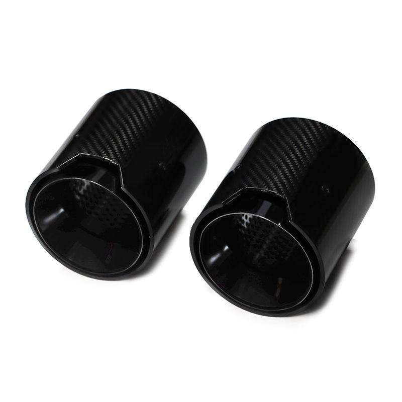 Stainless Steel & Black Carbon Fiber Quad Exhaust Pipes for BMW 4 Series (425, 430, G22, G26) - No Cutting/Welding Required