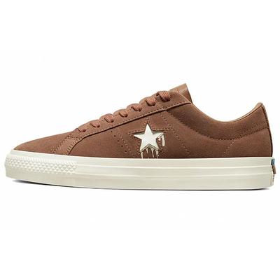 One Star Pro Skateboard Retro Slip Resistant Durable Low Top Sneakers Unisex Sneakers Brown A02319C