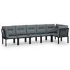 VidaXL Garden Lounge Set 6 Pcs, Patio Furniture Set, Outdoor Furniture, Patio Chair, Modern, Black and Grey 3187755
