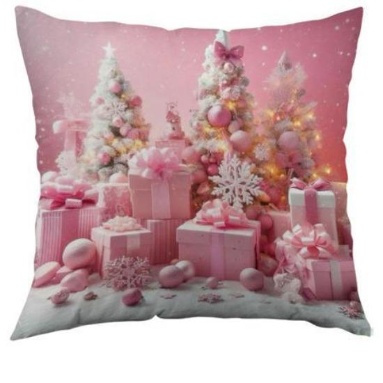 

Рождественская наволочка с принтом Санта-Клауса, полиэстеровая подушка, украшение для дивана, наволочка, праздничный подарок 45*45cm