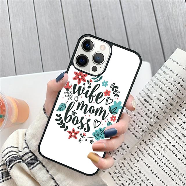 Wife Mom Boss Quotes Coque Shell For iPhone 17 Air 15 16 14 13 12 Pro Max 11 Pro Max Plus Phone Case Cover