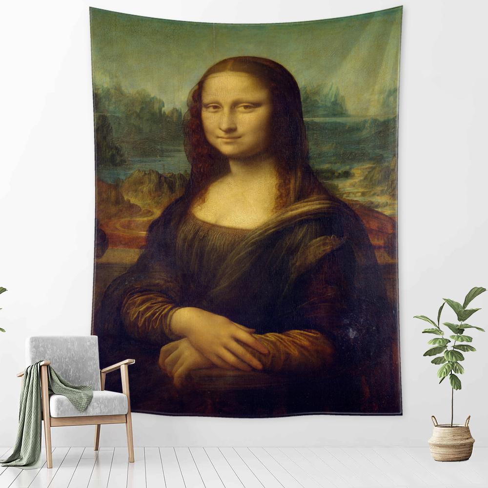 

Мона Лиза Граффити Гобелен Настенный Богемный Пляжный Коврик Полиэстер Одеяло Спальня Художник Домашний Декор 95x70cm