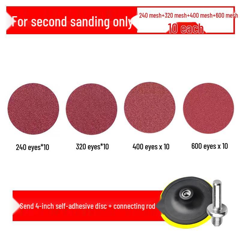 4" Sandpaper Flocking Woodworking Polisher with Self-Adhesive Hook & Loop Angle Grinder Sanding Discs