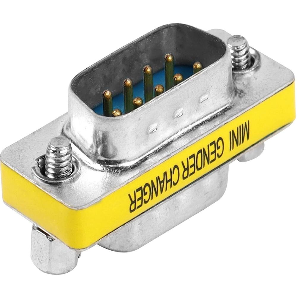 5x DB9 D-SUB 9 Pin RS232 Serial Male to Male Mini Gender Changer Coupler Adapter