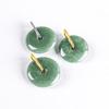 A-Grade Natural Jade Bean Green Ping'an Buckle Pendant with S925 Silver Necklace for Women.