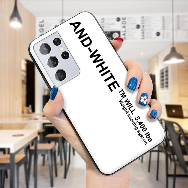 Stoßfeste, schlanke, einfarbige Streifen-Slogan-Schutzhülle aus weichem TPU-Silikon