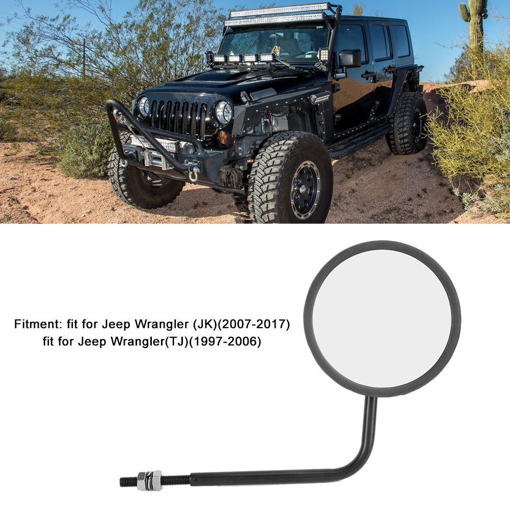 Car Round Mirrors A Pillar Side Rear View Mirror Accsssory Fit for Jeep Wrangler JK 2007 2017B