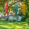 Colored Fish Wind Chime Hanging From Your Porch Or Deck Weather-Resistant And Artistic Wind Chimes Mobile Create Atmosphere