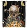 Lustige Vorhänge mit Totenkopf-Muster, urkomischer Skelett-Druck, Wohnzimmer-Fenstervorhänge, Kinder-/Jungen-Schlafzimmer, lichtfilternder Fenstervorhang