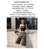 Gedijie leopard print wide leg denim shorts, women's high waisted versatile casual loose straight leg pants