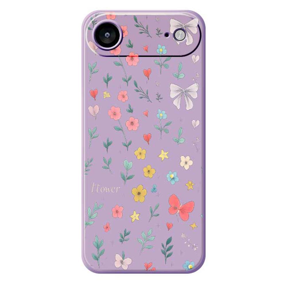 For iPhone 17 Air Case Floral Bow Pattern Printing Straight Edge TPU Phone Back Cover