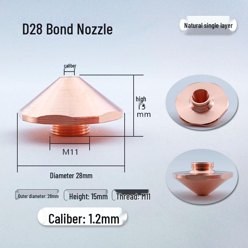 High-Speed Laser Cutting Nozzle for Sheet Metal - Purple Copper, Single/Double Layer