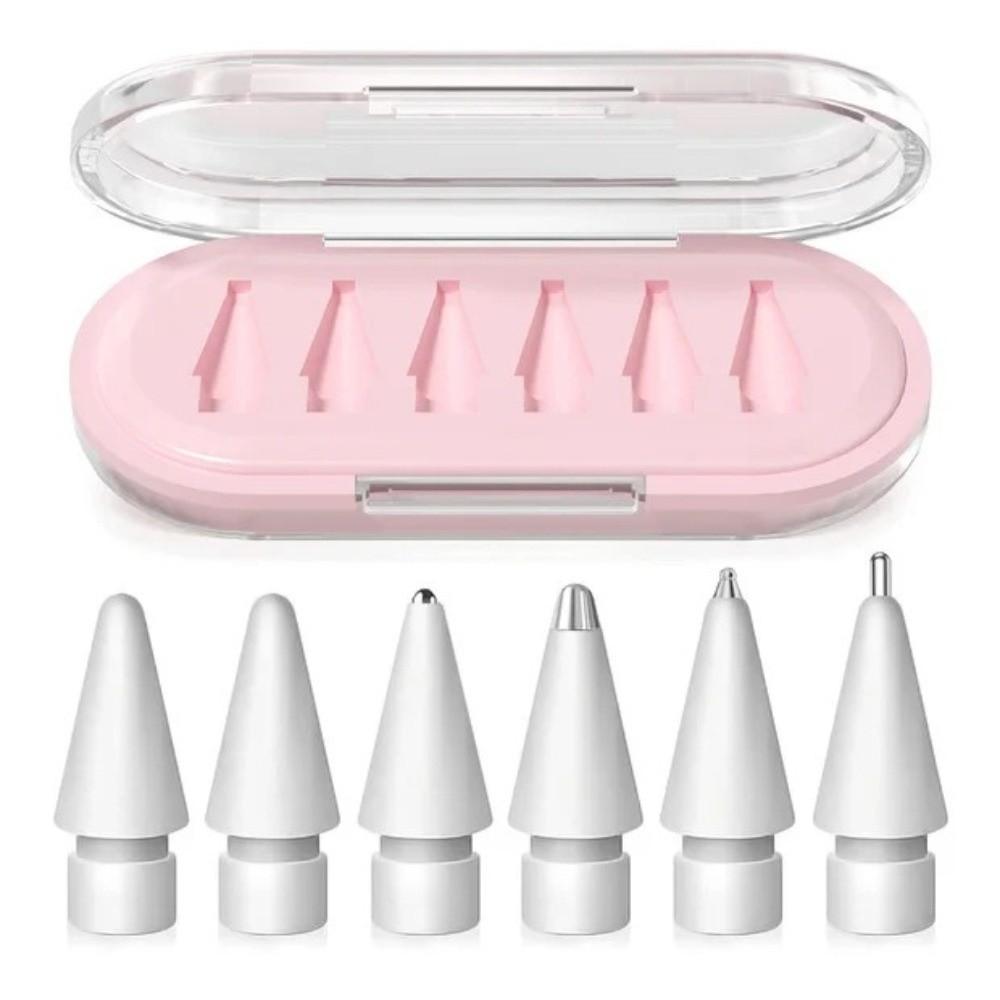 6PCS/Set Wear-Resistant Mixed Pen Tip Set No Delay Continuous Touch Replacement Pencil Tips for Apple Pencil 1/2 USB-C Pro