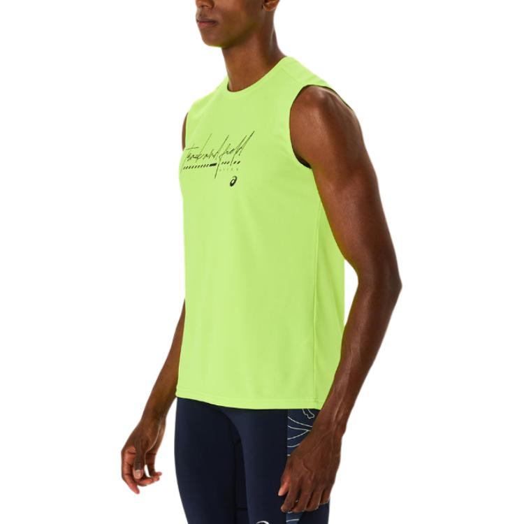 ASICS Tank Tops Men's Yellow Crew Neck Moderate Other 2091A743-751
