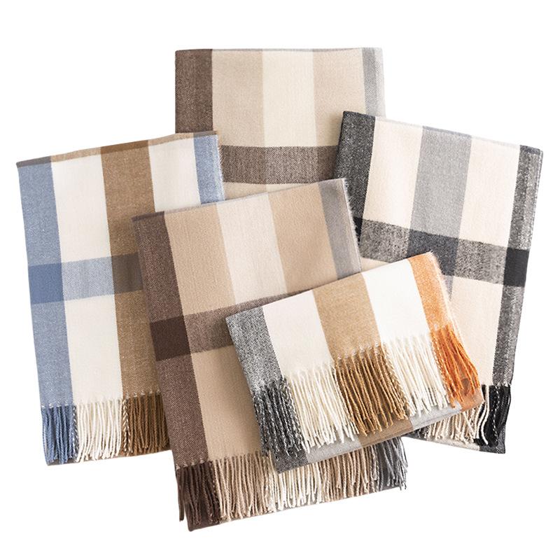 New Plaid Scarf for Women Japanese and Korean Sweet Commuting Warm Shawl Fashion Scarf Autumn and Winter Imitation Cashmere Scarf