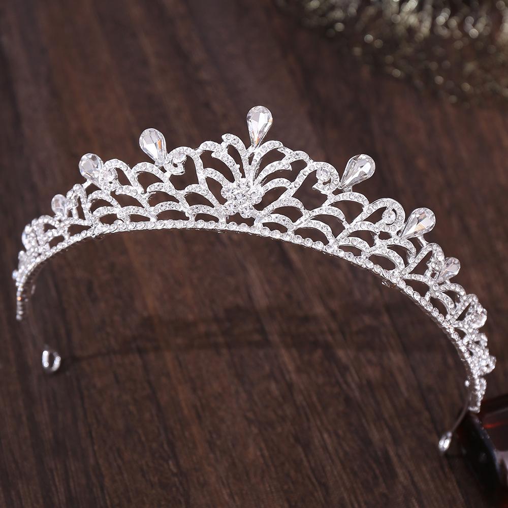 Zuangang's New Wedding and Birthday Headband, Baroque Leaf Alloy Inlaid with Rhinestones, Bridal Small Crown