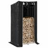 Firewood Rack with Rain Cover 150 x 80 x 200 cm Galvanized Steel