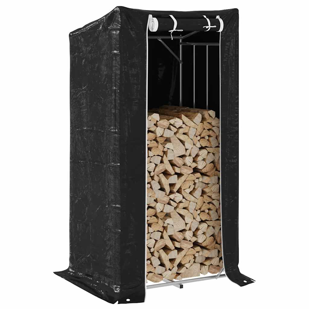 Firewood Rack with Rain Cover 150 x 80 x 200 cm Galvanized Steel