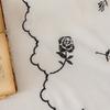 1 Stück NAPEARL Französische Landschaft Blumenstickerei Transparenter Vorhang, Wellen-Spitzen-Durchscheinender Vorhang für Wohnzimmer Schlafzimmer Heimdekoration