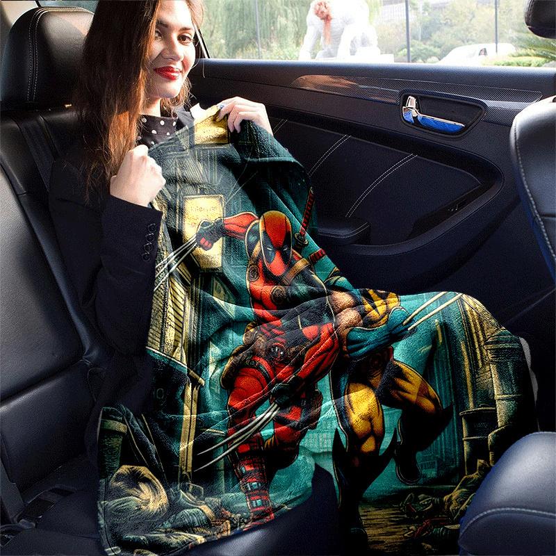 1pc Deadpool and Wolverine Printing Blanket - Soft, All-Season Throw for Living Room, Bedroom,Personalized Gift with Adorable Cartoon Design