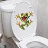 Funny Big-Eyed Cartoon Frog Toilet Seat Sticker Bathroom Decor Removable Self-Adhesive Decal