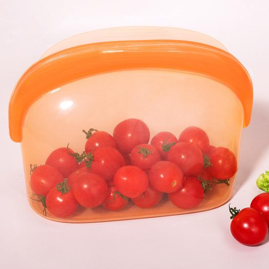 1000/1500ml Silicone Fresh-keeping Bag with Pinch Lock Closure Food-Safe Silicone Dishwasher Microwave