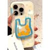 Big Hole Line Kitten Puppy Shaking Mobile Phone Case Bag Holder Double Layer Imd Japanese and Korean Ins Style Creativity