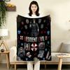 1PC Resident Evil Patterned Flannel Blanket Suitable For All Seasons For Home Decor Warmth And Comfort Gifts Holiday Present