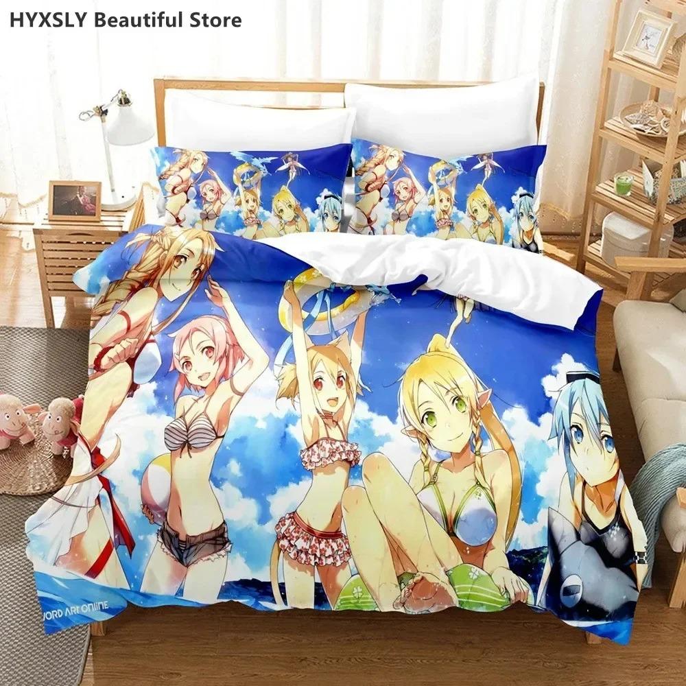 

Sword Art Online Постельный комплект 3D Аниме Полиэстер Пододеяльник Наволочки Квин Кинг Для Детей Подарок Аниме Комплекты Пододеяльников AU Double 180x210cm