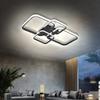 Modern LED Ceiling Lights Square 4 Heads Black And White Decorative Lamps For Bedroom Living Room Study Dining Room Home Fixture