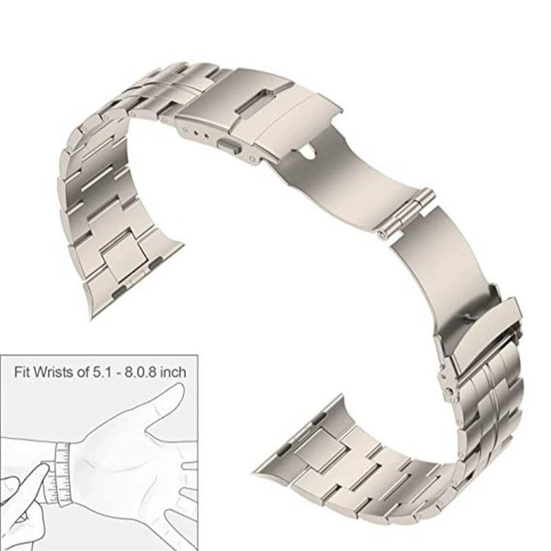 Stainless Steel Strap for Apple Watch Ultra 49mm 7 8 45mm 44mm Man Metal Link Bracelet iWatch Band 6 5 4 SE 3 42mm 41mm 40mm