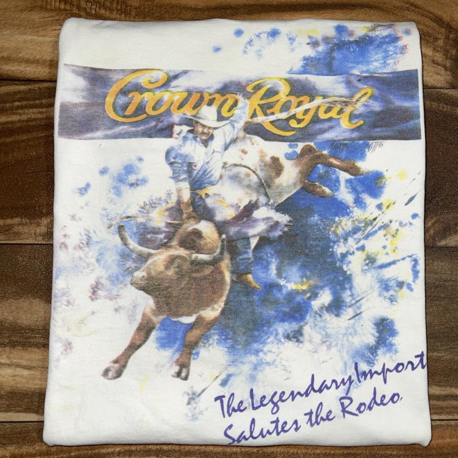 

Винтажная рубашка Crown Royal Legendary Import Salutes The Rodeo Bull Rider Размер M/L S