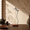 Chinese Characters Wooden Incense Burner Upside Down Shape Wood Censer Holder  Zen Space