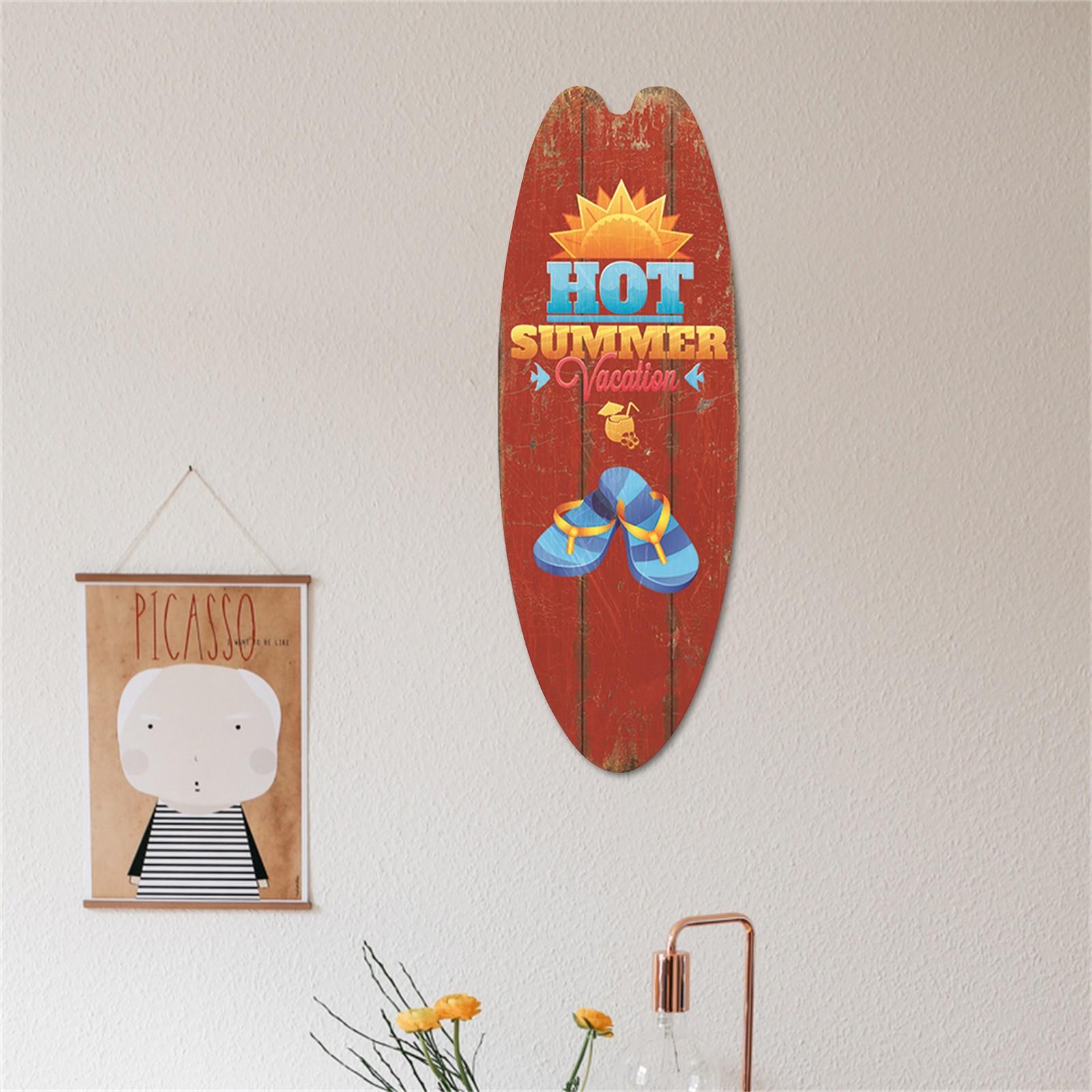 

Повседневный домашний декор, винтажный деревянный знак, доска для серфинга, деревянный знак, подвесной пляжный стиль коричневый