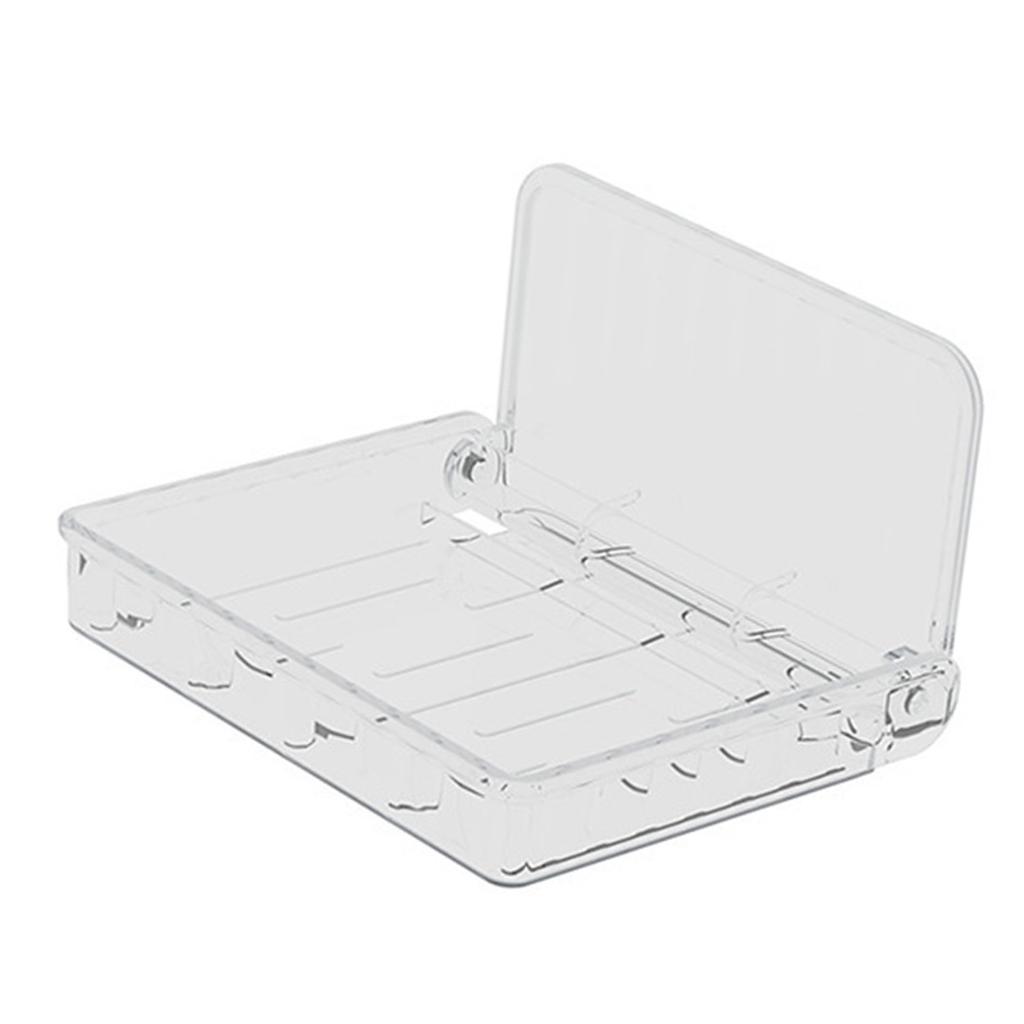 Wall Mounted Folding Shelf Transparent Punch Large Capacity Strong Foldable Floating Wall Shelves for Bathroom