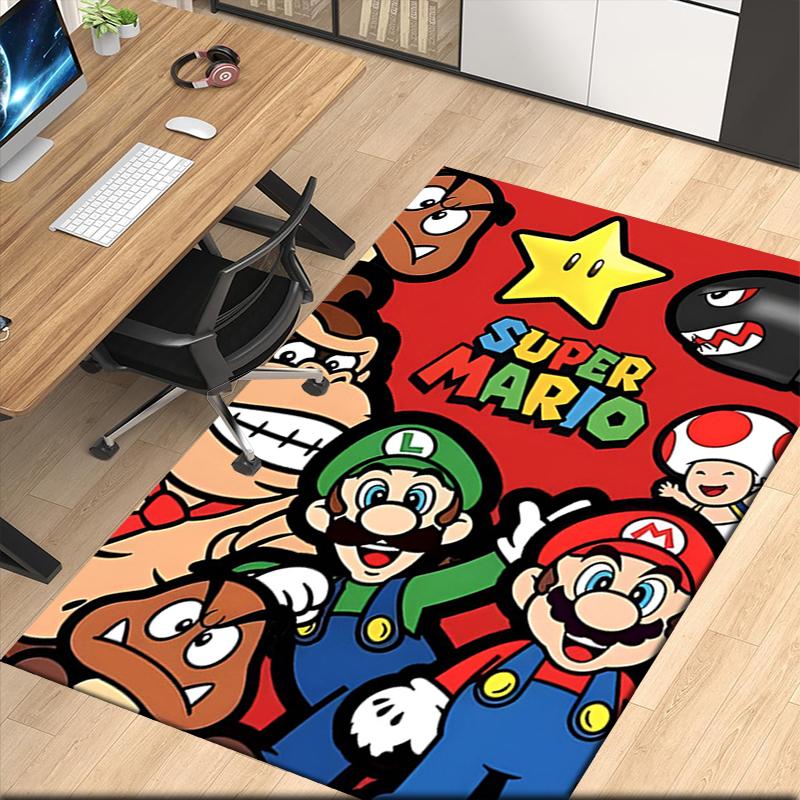 Mario Printed Carpetrugfor Office Chair Living Room Bedroom Kitchen Room Decor Gifts