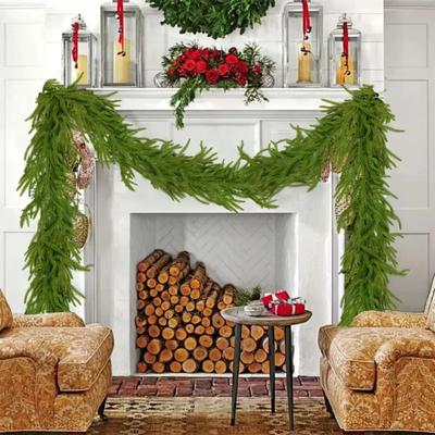Christmas Garland Real Touch Artificial Greenery Pine Garland Realistic Faux Pine Branches for Table Mantle Wall Fireplace Indoor Holiday Decor