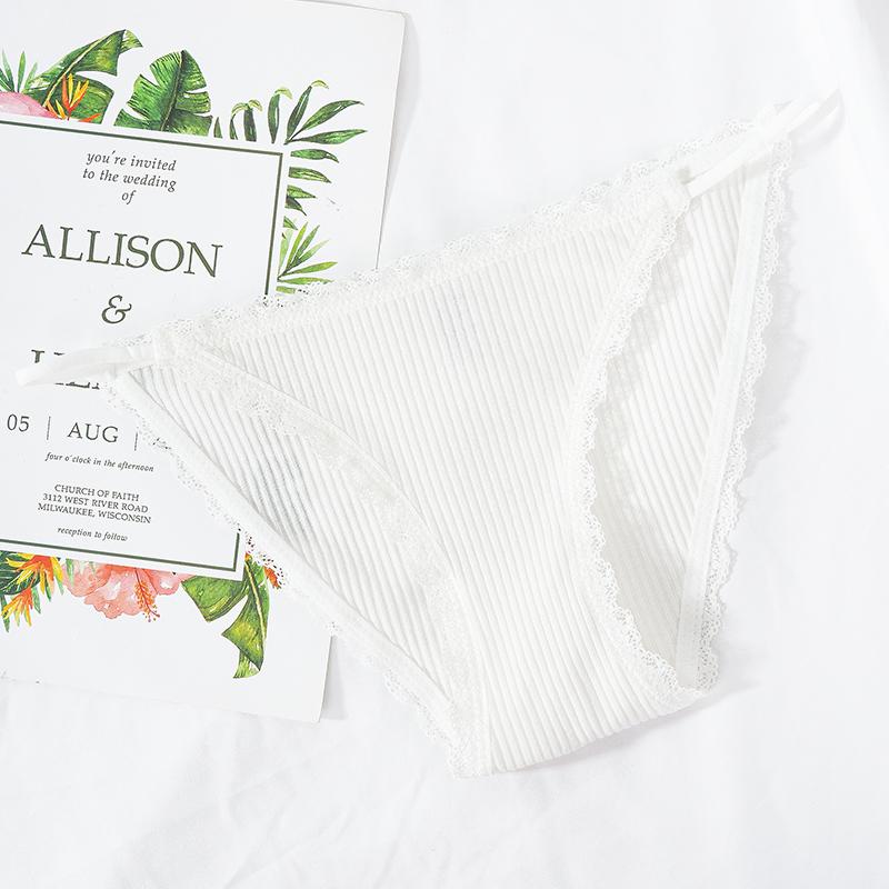 Women's  Mid Waist Cotton Lace Briefs Women Sexy Seamless Bikini Panties Underwear